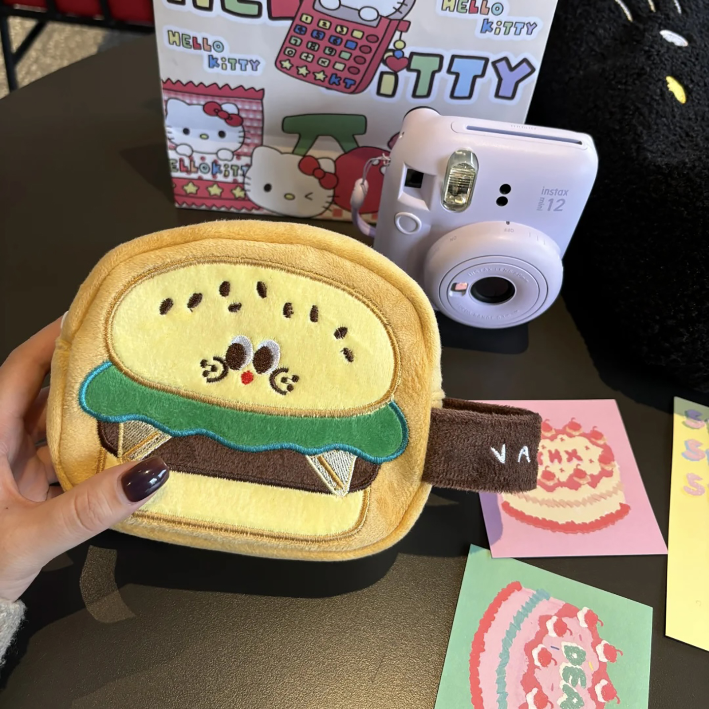 可爱汉堡包相机包便携式