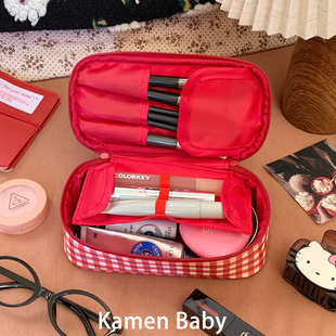 分区化妆包外出便携化妆刷收纳包旅行防水洗漱包内胆包小型化妆袋