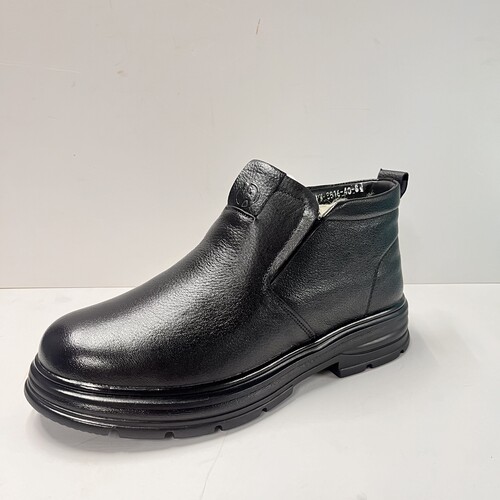 8816头层牛皮撤柜尾货羊毛拉链橡胶底男皮棉鞋