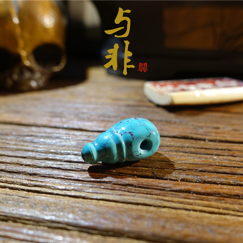 与非先生 原矿无优化绿松石 高瓷 网花藏式一体奶嘴马奶佛头三通