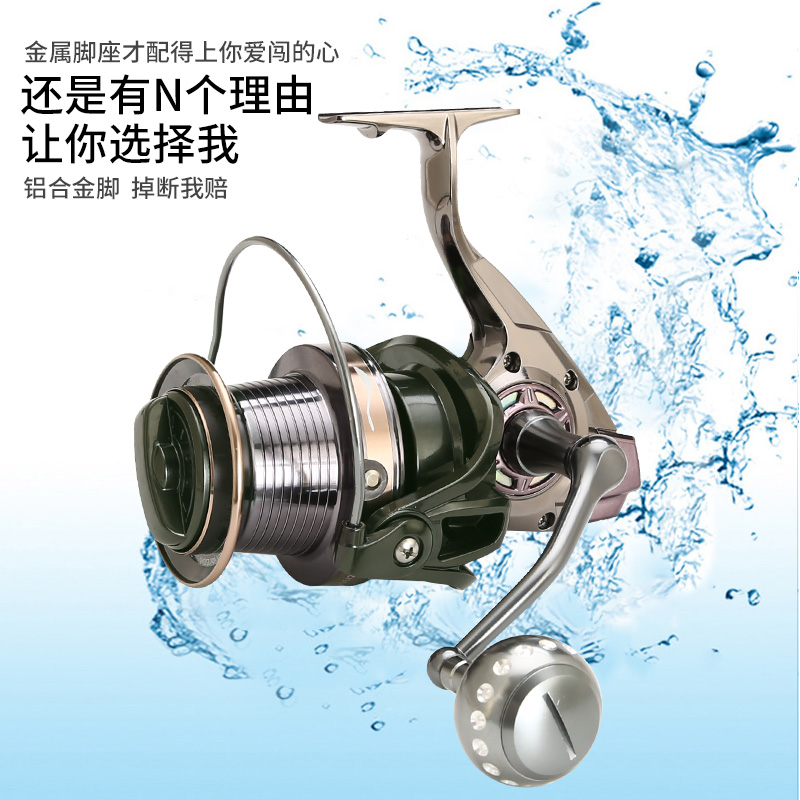 大远投9000-12000全金属脚远投大渔轮鱼线轮海竿轮锚鱼轮金属鱼轮