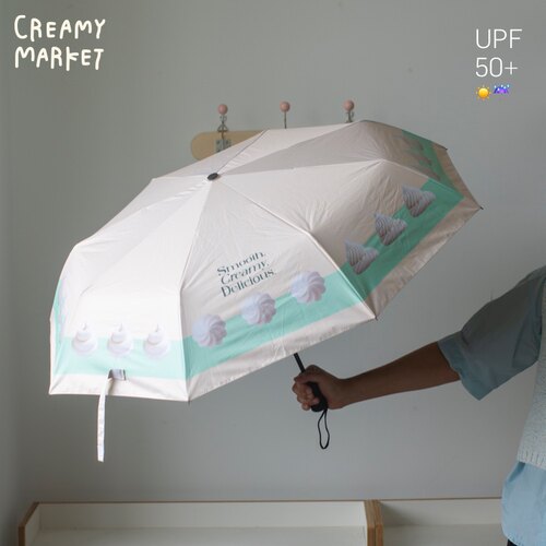 Creamy Market一朵奶油原创设计夏日遮阳伞雨伞折叠黑胶两用