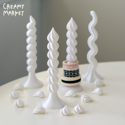 CreamyMarket一朵奶油原创复古奶油蜡烛桌面摆件胶带架纸巾架日韩