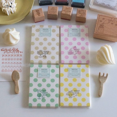 CreamyMarket一朵奶油波点奶油女孩便签本M5随身手账内页