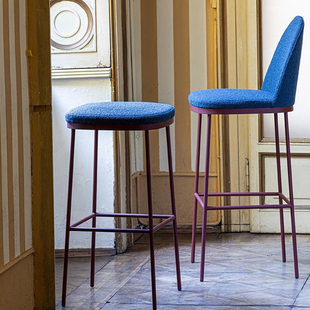 意大利Johannes Torpe 三款凳子吧椅带扶手吧椅 脚椅不锈钢镀金