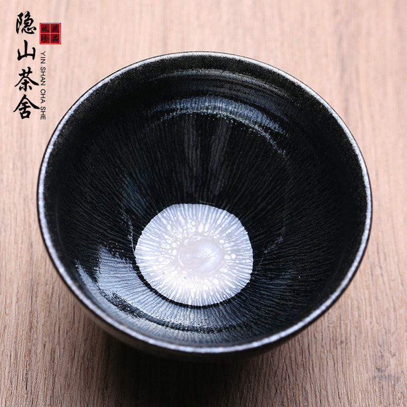 非遗大师张燚黑兔毫建盏主人杯复古银毫茶盏茶杯天目纯手工茶器