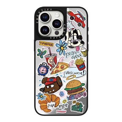C家复古回潮TIPSEVEN鼠鼠魔镜适用iphone16手机壳15promax苹果14pro奇幻之旅涂鸦牙妹13磁吸镜面12/11