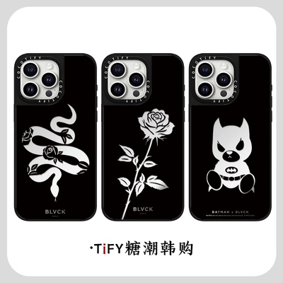C家黑色潮牌BLVCK Paris蛇玫瑰小熊适用iphone16pro17手机壳15promax磁吸MagSafe新款苹果14/13/12