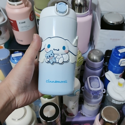 玉桂狗斜挎吸管保温杯500毫升