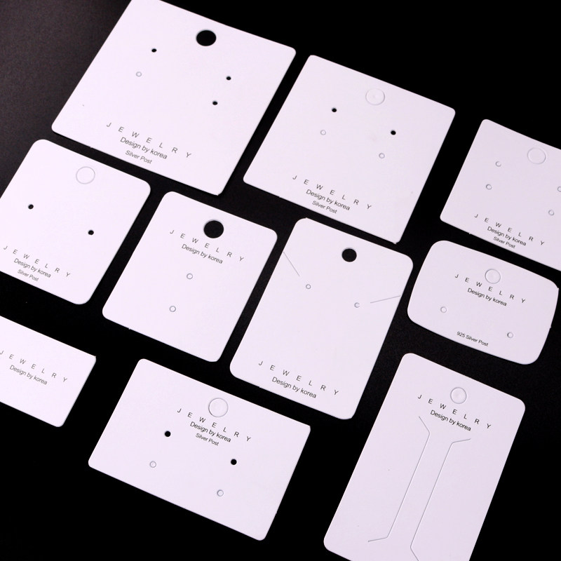 100个新品白卡纸印刷耳环卡纸现货耳钉发夹卡片500克美国白卡纸厚