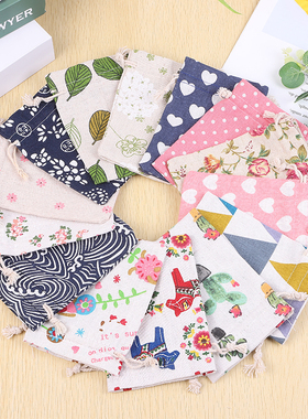 亏本卖10个10*14CM束口棉布袋印花香囊布包透气驱蚊袋子圣诞糖袋