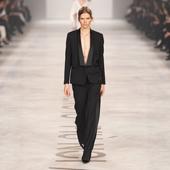 显瘦通勤干练职业西服正装 高级定制大牌黑色纯羊毛西装 修身 裤 套装