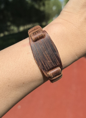 网红欧美复古手镯手链朋克手环简约做旧编织男花百饰