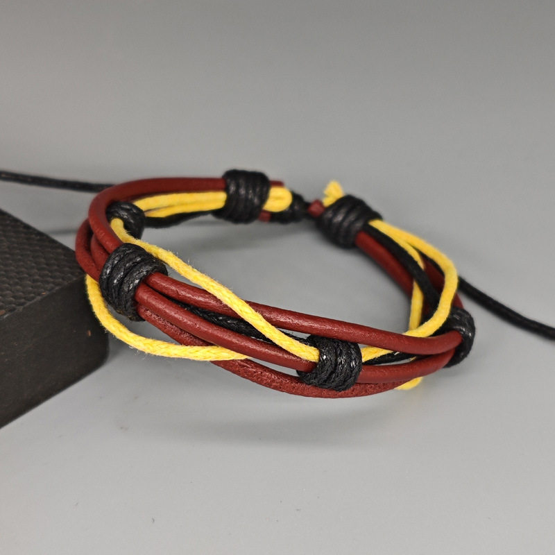 网红网红复古编织多层手链女可调节多色简约首饰撞色原创设计