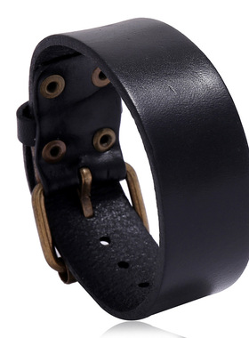 网红热卖新款简约光板可调节针扣手链欧美复古男士饰品