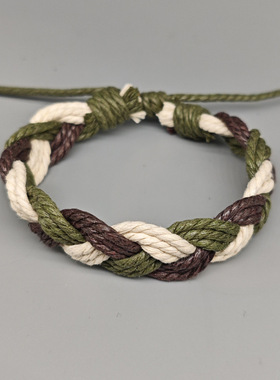 网红韩版编织麻绳手链简约百搭学生复古情侣手绳可调节花百饰