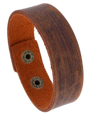 网红简约复古手链欧美新款饰品光板皮手镯