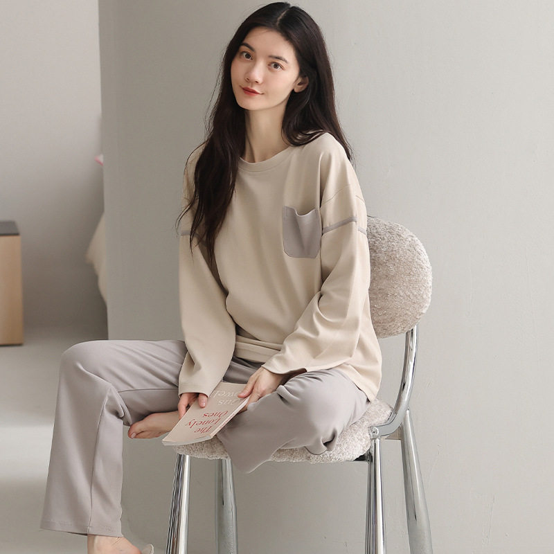 撤柜睡衣女款新款季纯棉长袖女士可外穿大码独特居家居服套装