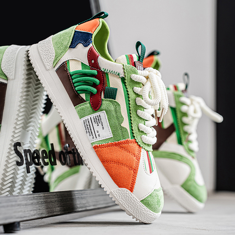 欧洲站新款潮流男鞋透气防臭运动防滑耐磨厚底阿甘鞋百搭休闲鞋