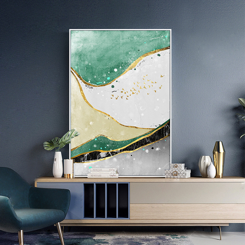 个性新款墨绿 抽象玄关装饰画大气客厅挂画样板房酒店客房挂画晶图片