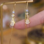 进口小众高级感琵琶流苏独特耳环女耳线年新款 潮水晶锆石气质耳坠