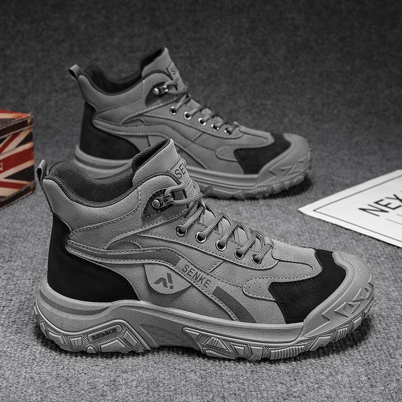 欧洲站高帮男鞋新款户外运动登山劳保鞋防滑耐磨男士工作马丁靴