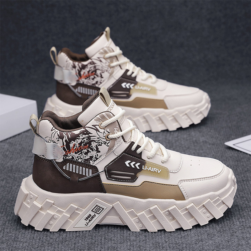 欧洲站男鞋新款男士增高厚底耐磨户外休闲运动百搭高级老爹潮鞋