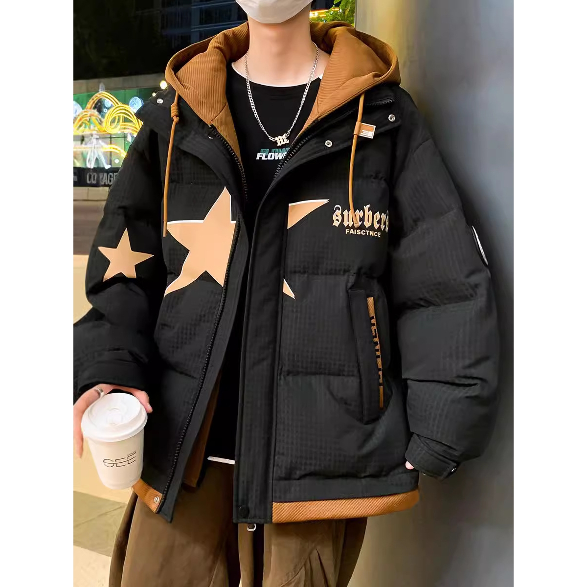 大牌高端潮流男孩季棉衣外套岁初高中学生羽绒棉服大童加厚棉袄