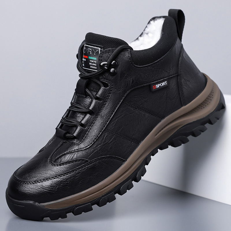 欧洲站工装棉靴季新款男士棉鞋加绒保暖高帮加厚户外防滑雪地靴子