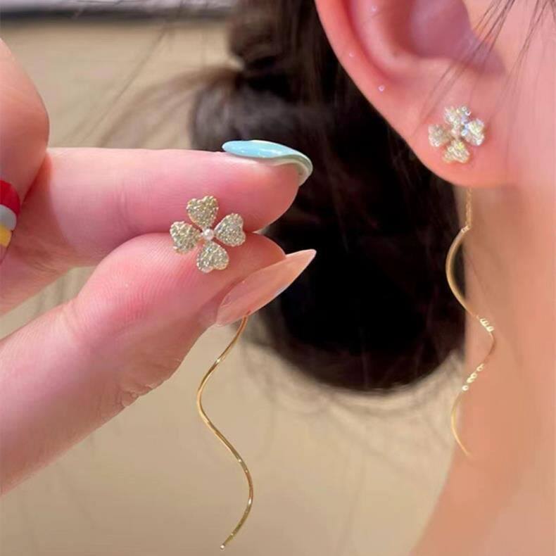 撤柜同款耳饰花朵简约耳线简约小众百搭气质高级设计感网红耳环