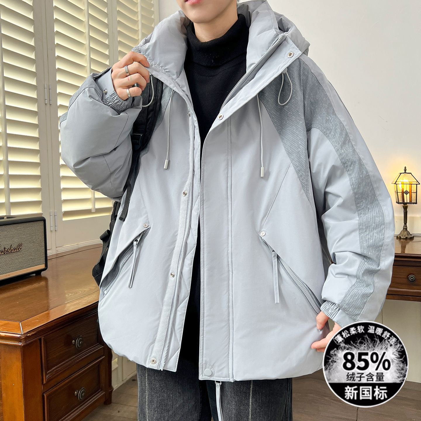 大牌高端季潮牌羽绒服男孩初中高中学生青少年帅气大童装加厚保暖