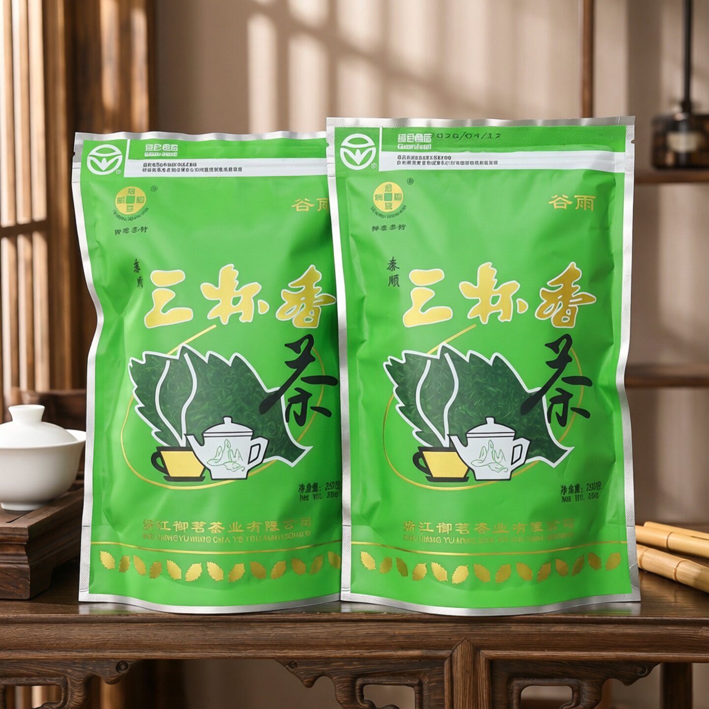 2026泰顺新茶雨前三杯香浓香绿茶口粮茶办公茶500克袋装炒青茶叶图片