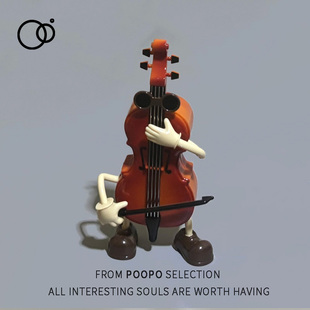 创意可爱摇摆吉他大提琴八音盒上发条音乐盒桌面装饰摆件女生礼物