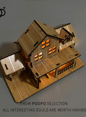手工DIY木头小房子木屋建筑模型