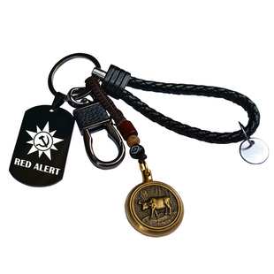 Red Alert游戏周边钥匙扣 红色警戒警报主题挂件 可定制图案