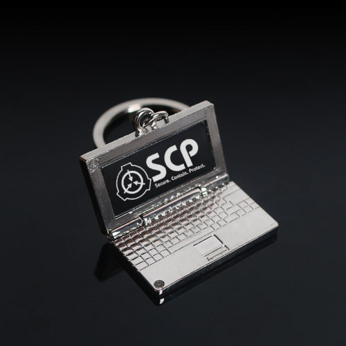 创意小众钥匙扣SCP基金会钥匙扣 金属仿真小电脑挂件钥匙环圈刻字