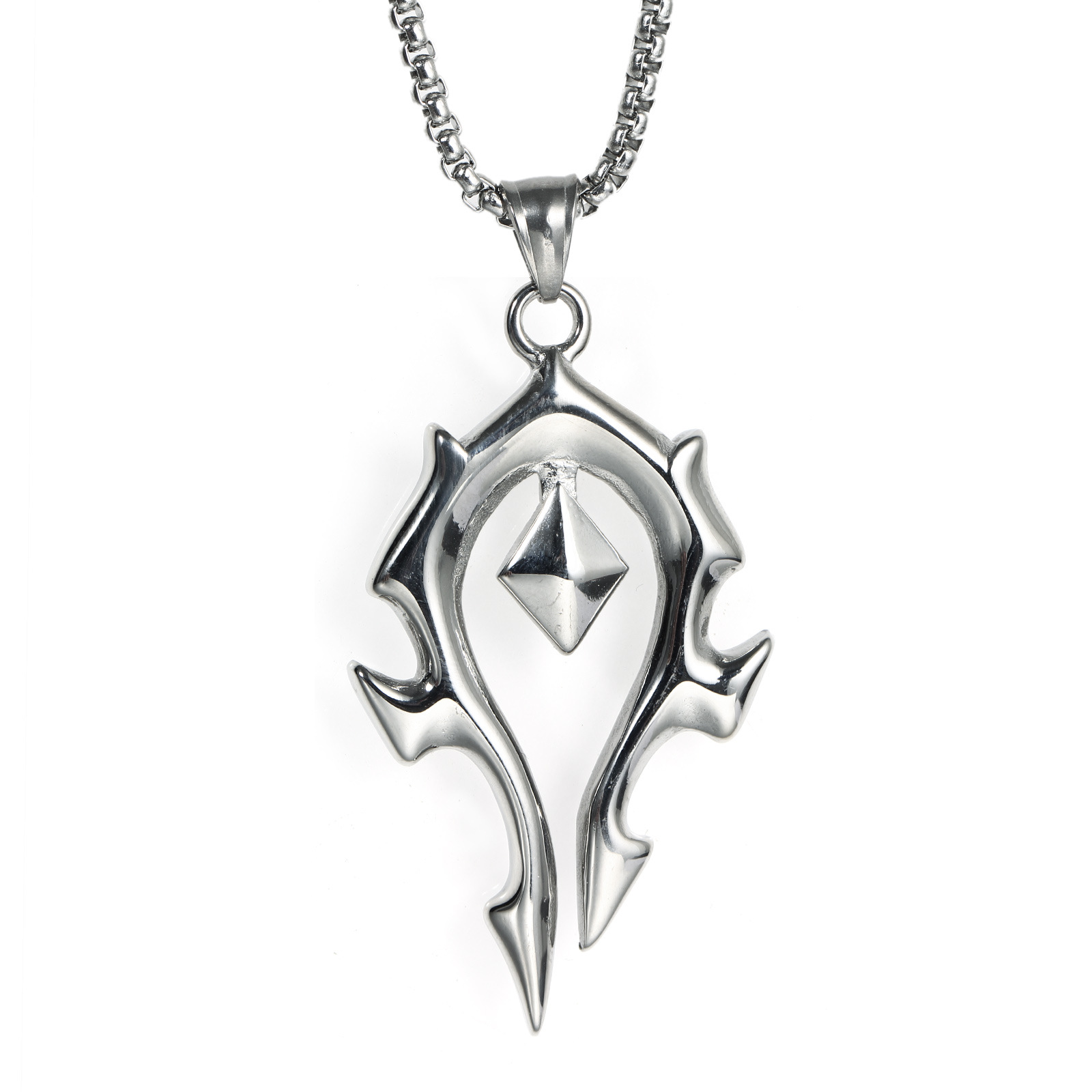 魔兽玩家周边联盟部落阵营logo项链吊坠挂件 复古风格 金属材质