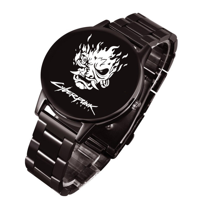 游戏周边 赛博朋克2077手表 骷髅头主题腕表 小众石英表