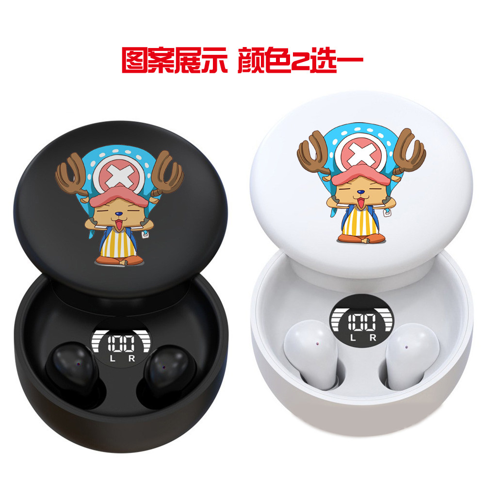 日漫 海贼王周边蓝牙耳机 乔巴路飞索隆罗艾斯主题印花耳塞耳麦