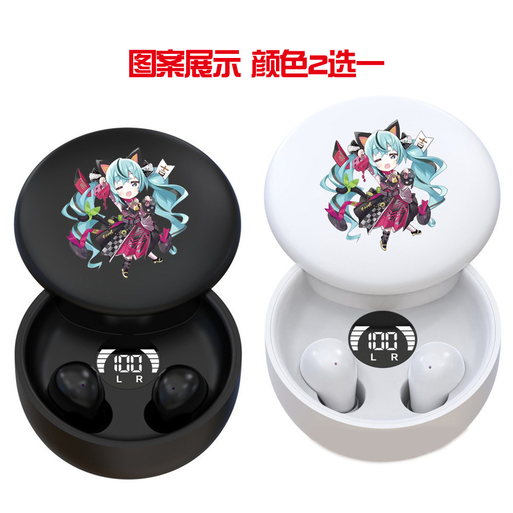 二次元周边 初音未来主题蓝牙耳机 入耳式