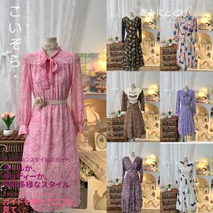 古着复古vintage日制港风法式宫廷洛丽奈奈梦露昭和长袖连衣裙14