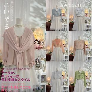 雪纺衬衫 古着复古vintage日制港风法式 奈奈风甜美纯色刺绣长袖