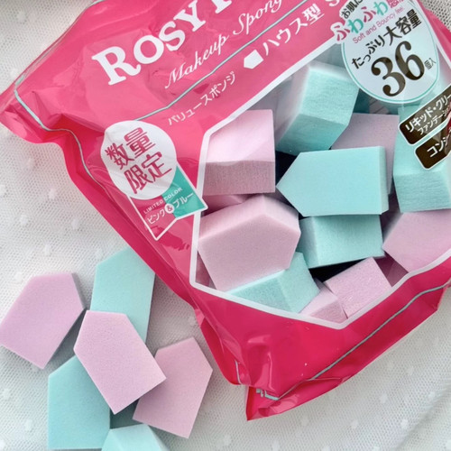 日本rosyrosa2026新品限定彩色海绵粉扑 干湿两用 36枚