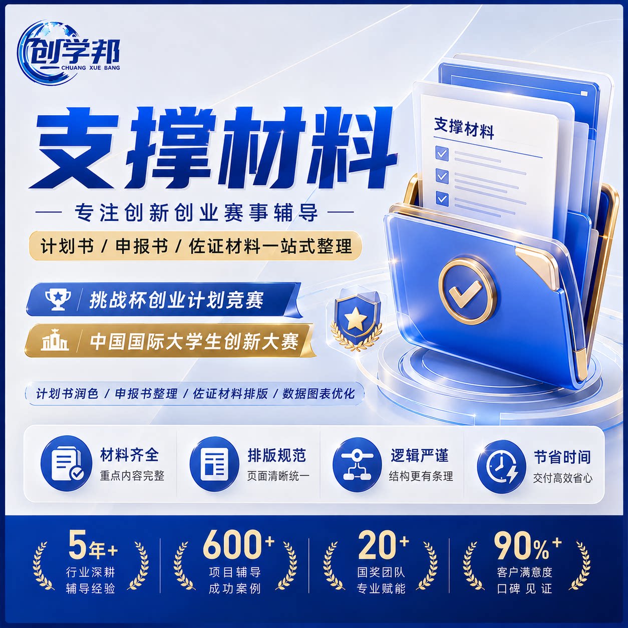 国创赛挑战杯辅导培训一分钟视频制作支撑材料包装PPT美化陪跑