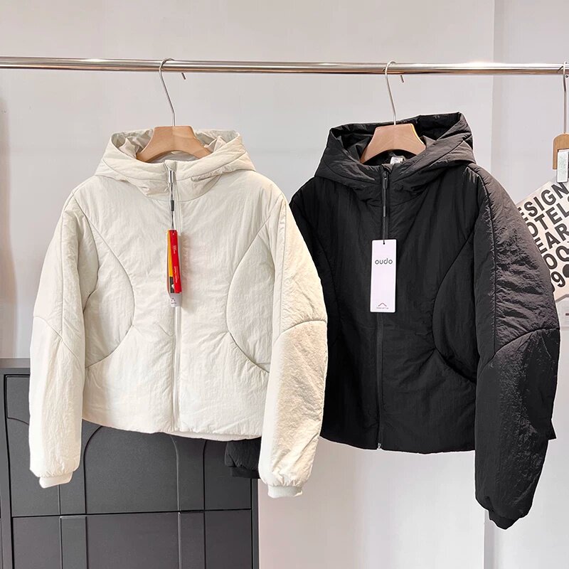 LU系高货!保暖科技棉防风夹棉运动休闲连帽面包服棉服外套女秋冬