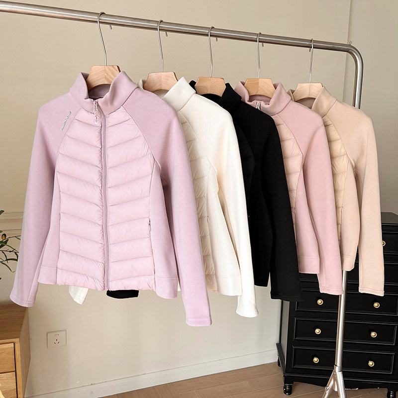 UXINYIHUI立领拼接羽绒服