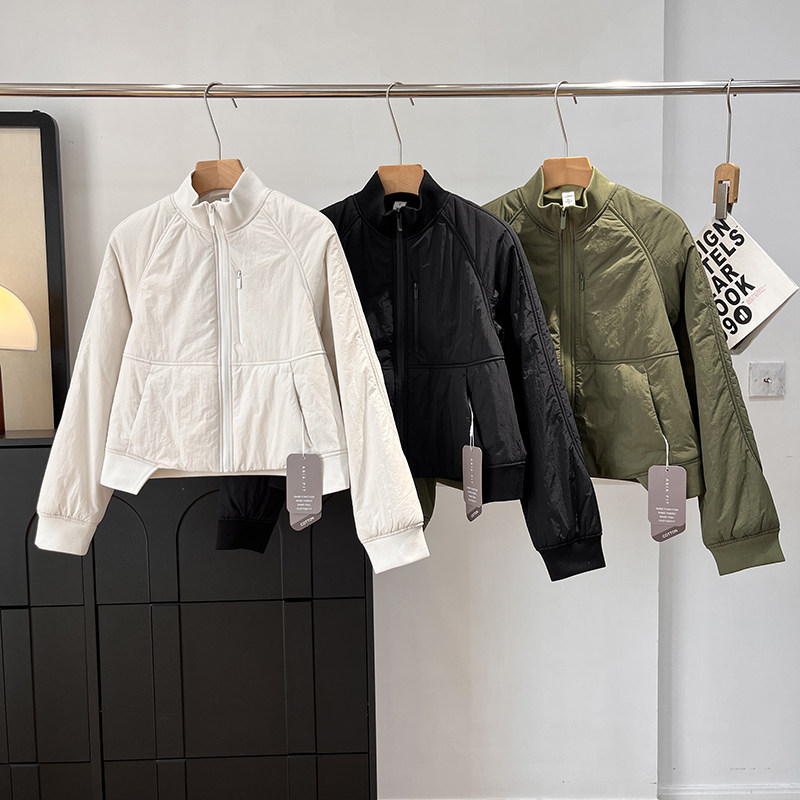 LU家同款！秋冬轻盈保暖P棉户外防水立领飞行服夹克短款棉服外套