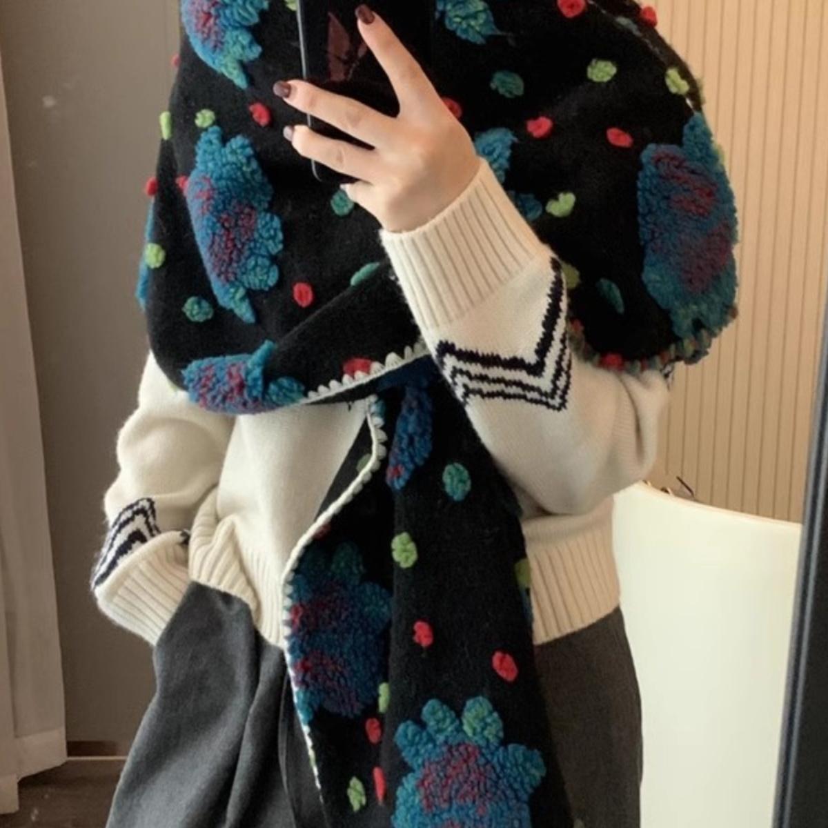 UXINYIHUI花朵刺绣围脖