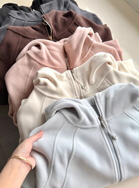 LU同款！秋冬软糯保暖双面澳绒百搭休闲防风摇粒绒连帽卫衣外套女