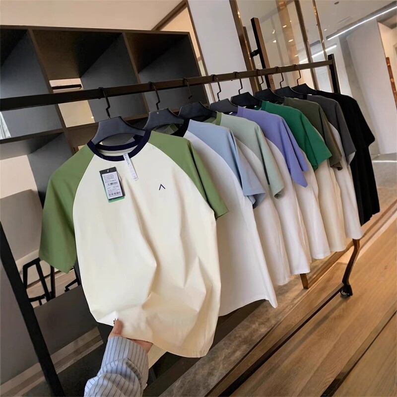 大厂订单！情侣款轻量速干拼色吸湿运动户外圆领休闲短袖T恤上衣